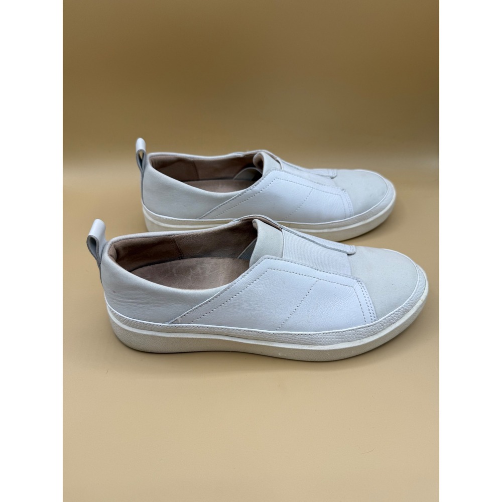 Vionic Zinah Slip On Leather Nubuck Sneakers White Grey Orthotic Shoes Womens - Picture 5 of 8